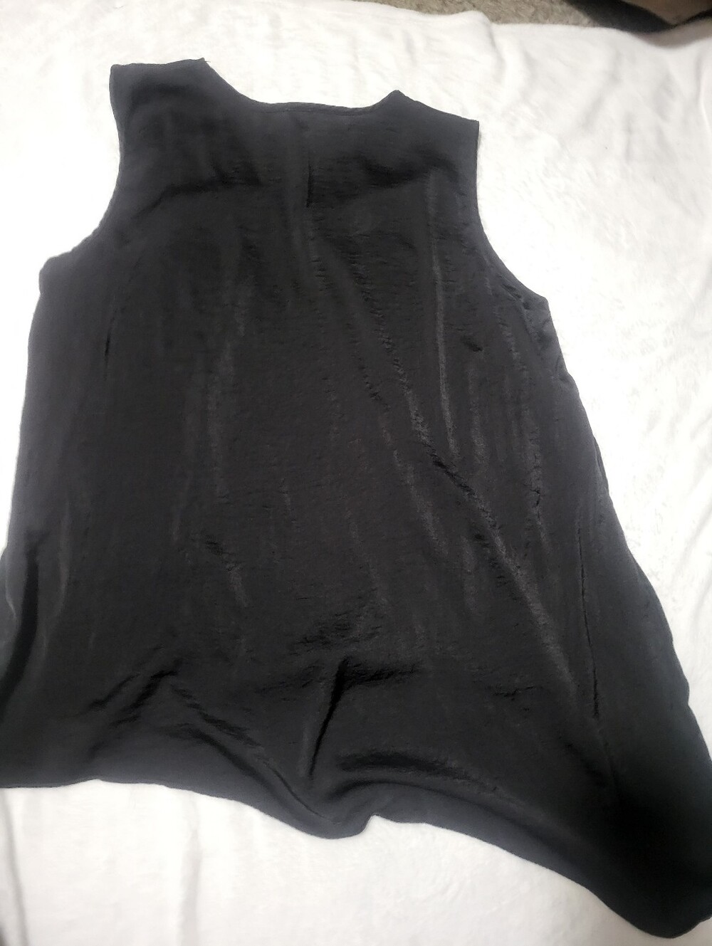 Anne Klein Xlarge Black Asymmetrical Sleeveless Drape Blouse - Picture 4 of 5
